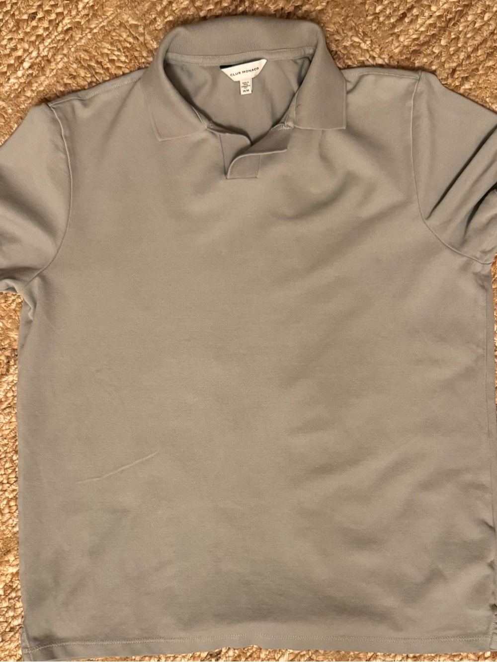 Club Monaco Johnny‑Collar Polo – Light Grey (Size M)
